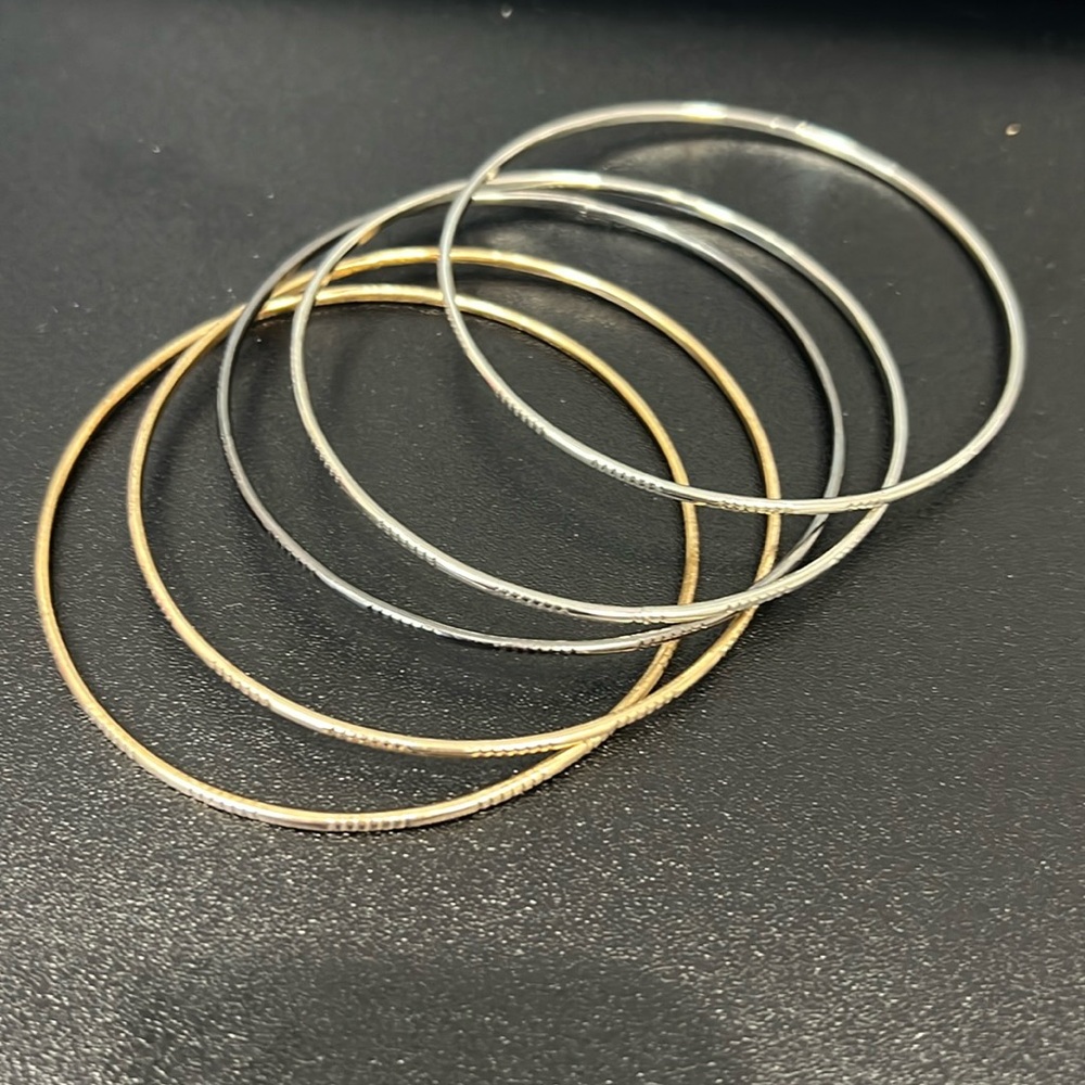 Assorted Tri Colored Thin Bangles - image 1